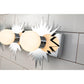 Lucas & McKearn Soleil 4-Light Polished Chrome Star-Shaped Wall Light With Sanded Glass Globe Shade