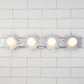 Lucas & McKearn Soleil 4-Light Polished Chrome Star-Shaped Wall Light With Sanded Glass Globe Shade