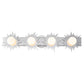 Lucas & McKearn Soleil 4-Light Polished Chrome Star-Shaped Wall Light With Sanded Glass Globe Shade