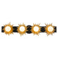 Lucas & McKearn Soleil 4-Light Weathered Zinc and Antique Gold Leaf Star-Shaped Wall Light With Sanded Glass Globe Shade