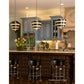 Lucas & McKearn South Beach 1-Light Hand-Painted Black & Cream Pendant With Cone-Shaped Shade and Gold Accent