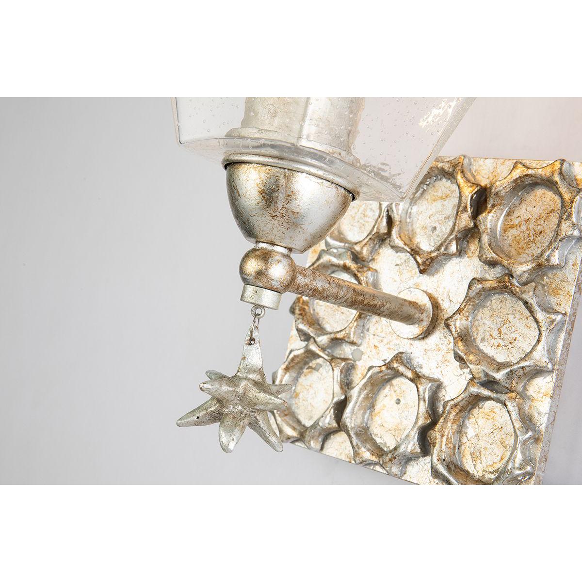 Lucas & McKearn Star 1-Light Silver Wall Light With Fanciful Dangling Decoration