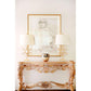 Lucas & McKearn Sun King 31" Gold Buffet Table Lamp With Cream Fabric Drum Shade and Quartz Points On Crystal Glass Base