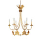 Lucas & McKearn Sweet Olive 6-Light Distressed Gold Chandelier With Gold Leaf and Crystal Accent