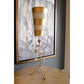 Lucas & McKearn Tivoli 38" Gold Buffet Table Lamp With Cone-Shape Shade and Gold Leaf & Cream Striped Stem