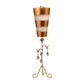 Lucas & McKearn Tivoli 38" Gold Buffet Table Lamp With Cone-Shape Shade and Gold Leaf & Cream Striped Stem