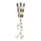Lucas & McKearn Tivoli 38" Silver Buffet Table Lamp With Cone-Shape Shade and Gold Leaf & Cream Striped Stem