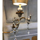 Lucas & McKearn Tivoli 5-Light Gold Chandelier With Inverted Cone-Shaped Cream Striped Shade and Silver Accent