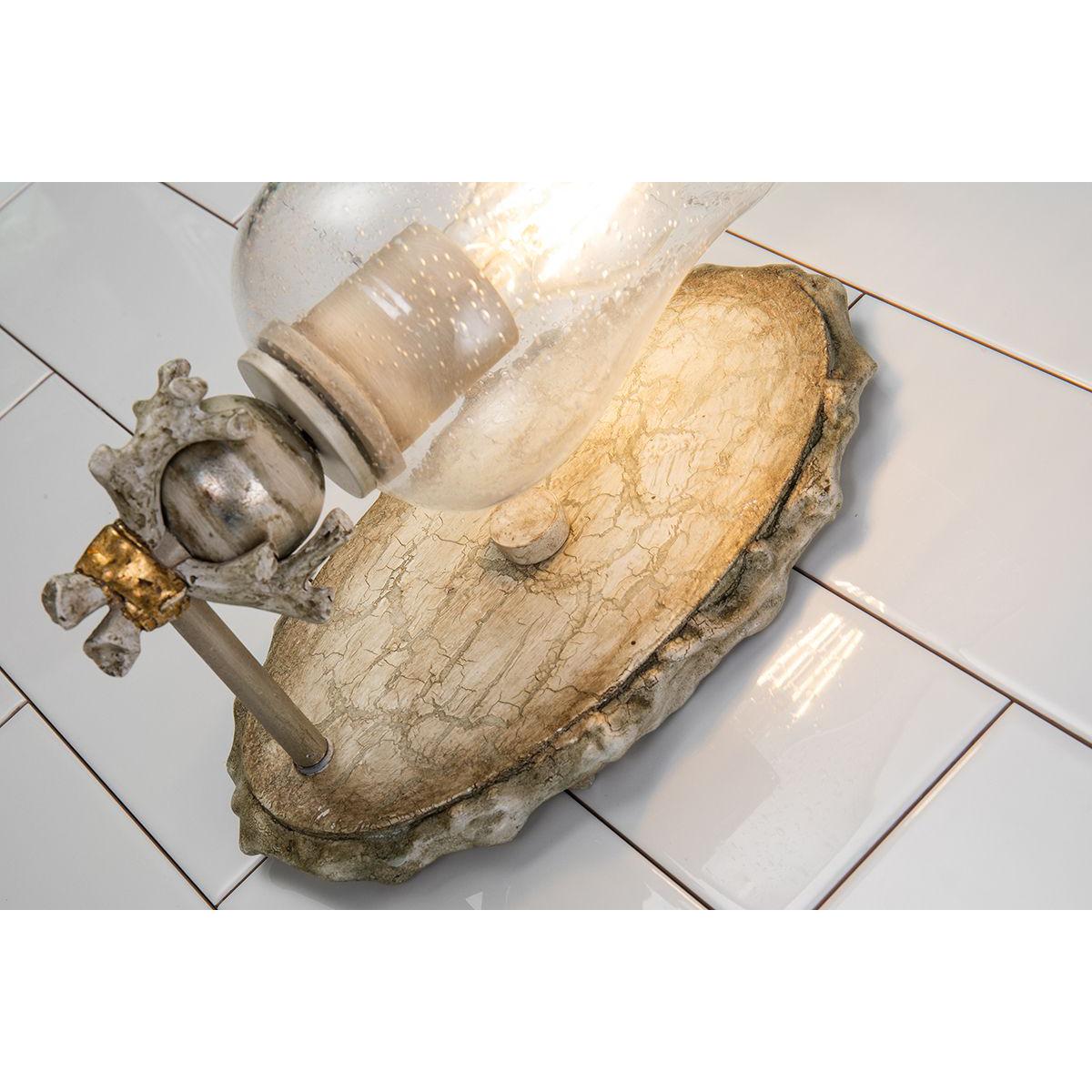 Lucas & McKearn Trellis 1-Light Cream & Silver Hand-Painted Wall Light With Gold and Silver Orb Accent