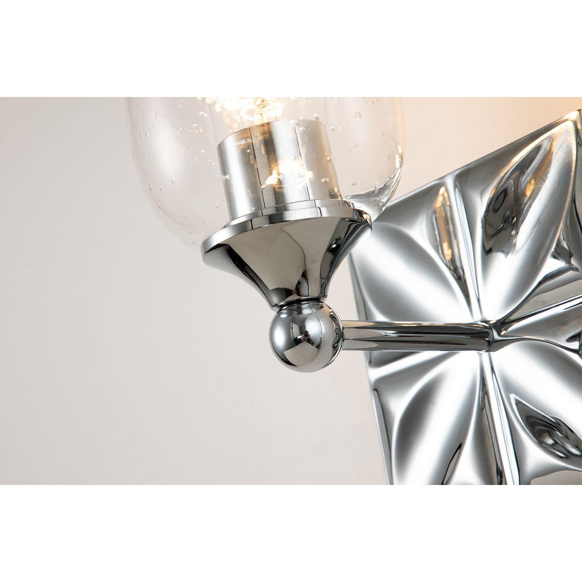 Lucas & McKearn Trellis 1-Light Polished Chrome Wall Light With Tulip Shape Clear Glass Shade