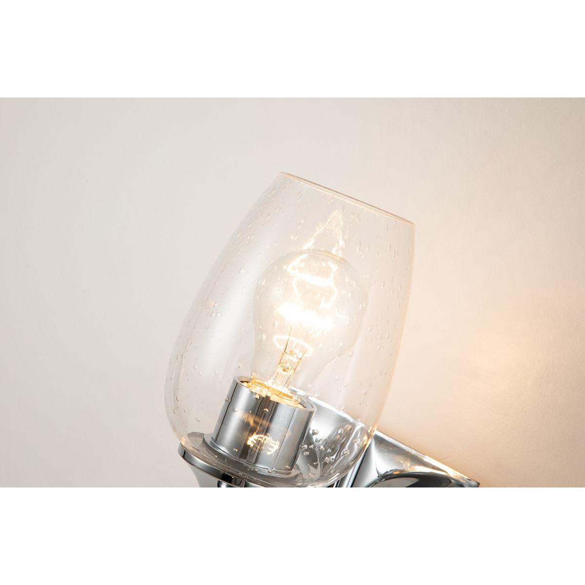 Lucas & McKearn Trellis 1-Light Polished Chrome Wall Light With Tulip Shape Clear Glass Shade