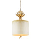 Lucas & McKearn Trellis 1-Light Silver Leaf Pendant With Creamy Ivory Cylinder Drum Shade