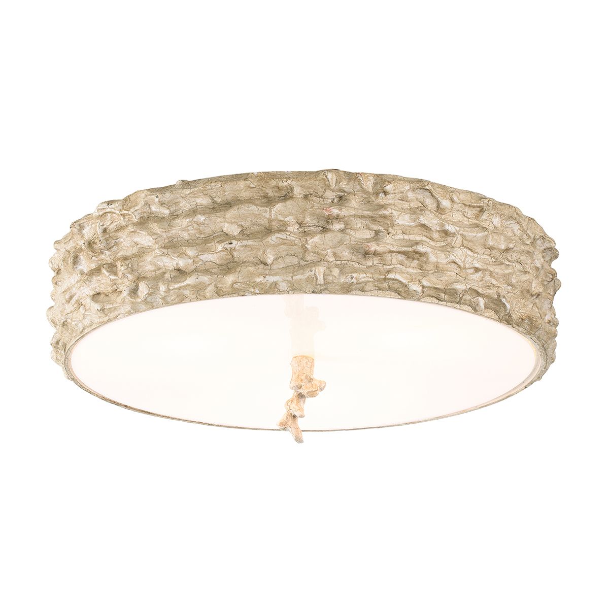 Lucas & McKearn Trellis 16" Round White And Beige Flush Mount Lighting With Frosted Glass Diffuser