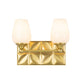 Lucas & McKearn Trellis 2-Light Aged Brass Wall Light With Tulip Shape White Opal Glass Shade