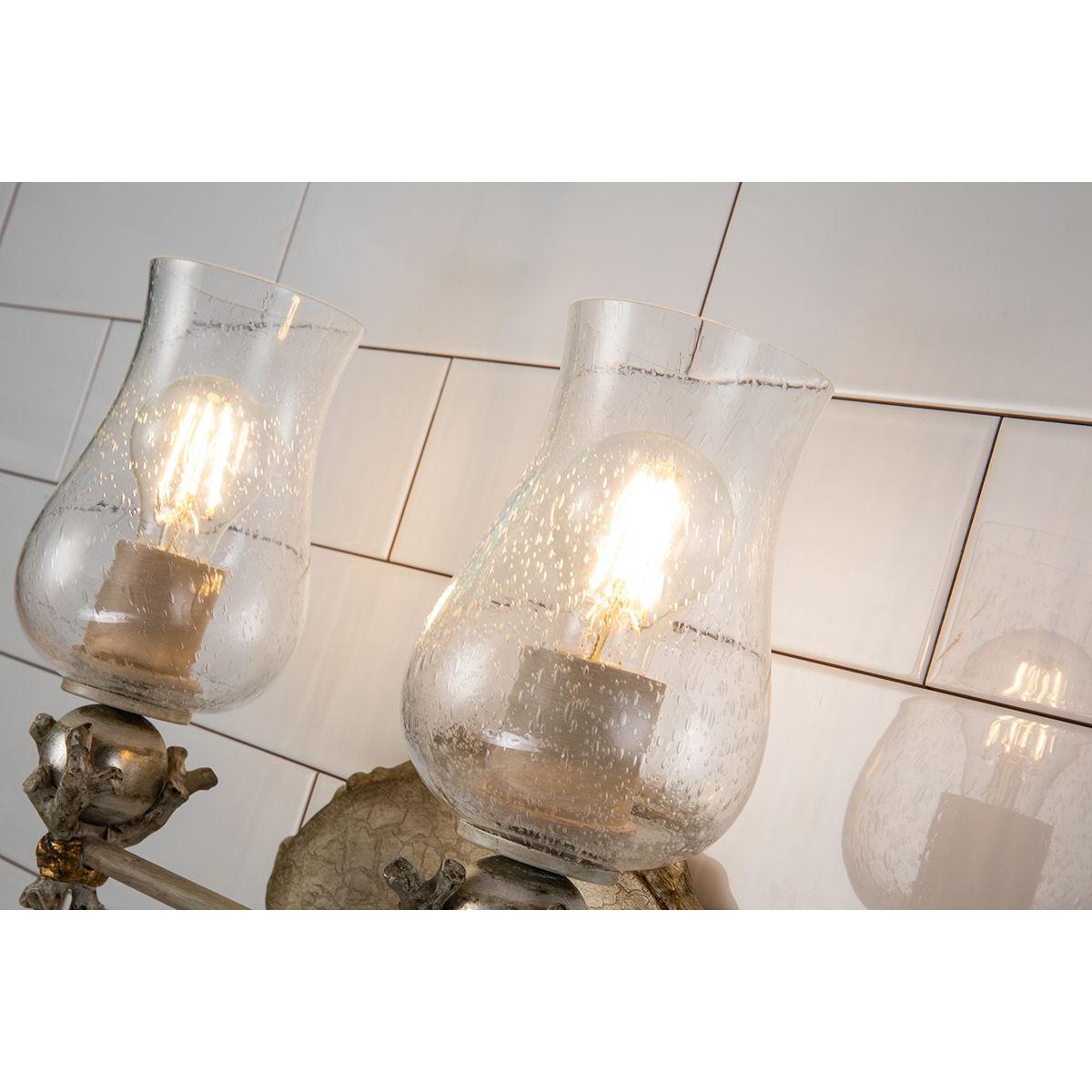 Lucas & McKearn Trellis 2-Light Cream & Silver Hand-Painted Wall Light With Gold and Silver Orb Accent