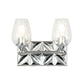 Lucas & McKearn Trellis 2-Light Polished Chrome Wall Light With Tulip Shape Clear Glass Shade