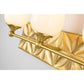 Lucas & McKearn Trellis 3-Light Aged Brass Wall Light With Tulip Shape White Opal Glass Shade