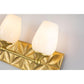 Lucas & McKearn Trellis 3-Light Aged Brass Wall Light With Tulip Shape White Opal Glass Shade