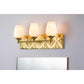 Lucas & McKearn Trellis 3-Light Aged Brass Wall Light With Tulip Shape White Opal Glass Shade