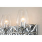 Lucas & McKearn Trellis 3-Light Polished Chrome Wall Light With Tulip Shape Clear Glass Shade