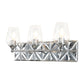 Lucas & McKearn Trellis 3-Light Polished Chrome Wall Light With Tulip Shape Clear Glass Shade