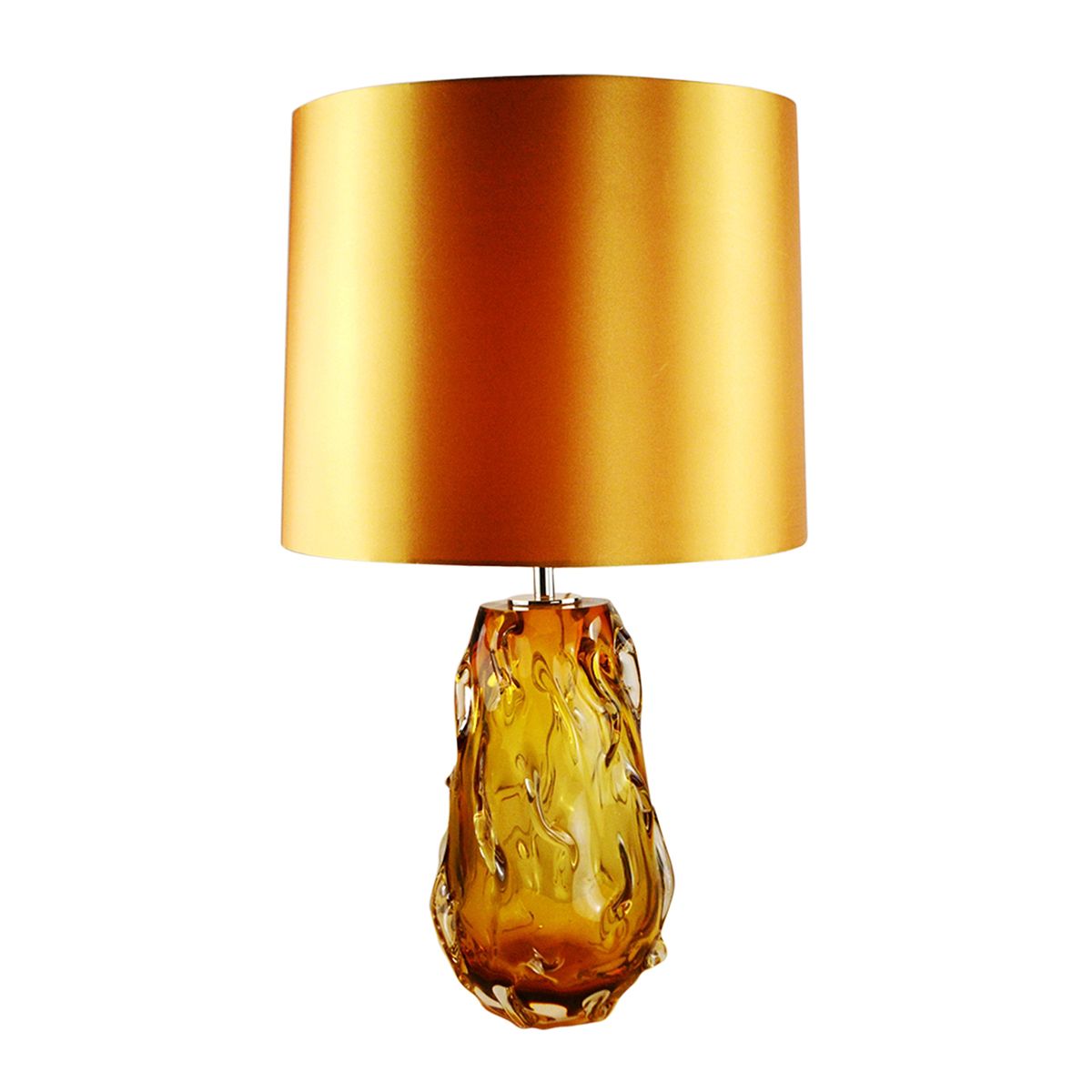 Lucas & McKearn Valencia 30" Orange Retro Accent Table Lamp With Clear Amber Glass and French Wire