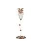 Lucas & McKearn Venetian 19" Tall Distressed Gold Candlestick Holder With Bobeches and Crystal Accent