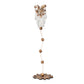 Lucas & McKearn Venetian 21" Tall Distressed Gold Candlestick Holder With Bobeches and Crystal Accent