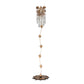 Lucas & McKearn Venetian 24" Tall Distressed Gold Candlestick Holder With Bobeches and Crystal Accent