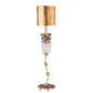 Lucas & McKearn Venetian 30" Distressed Gold Leaf Accent Table Lamp With Drum-Shape Shade and Crystal and Gold Decorative Elements