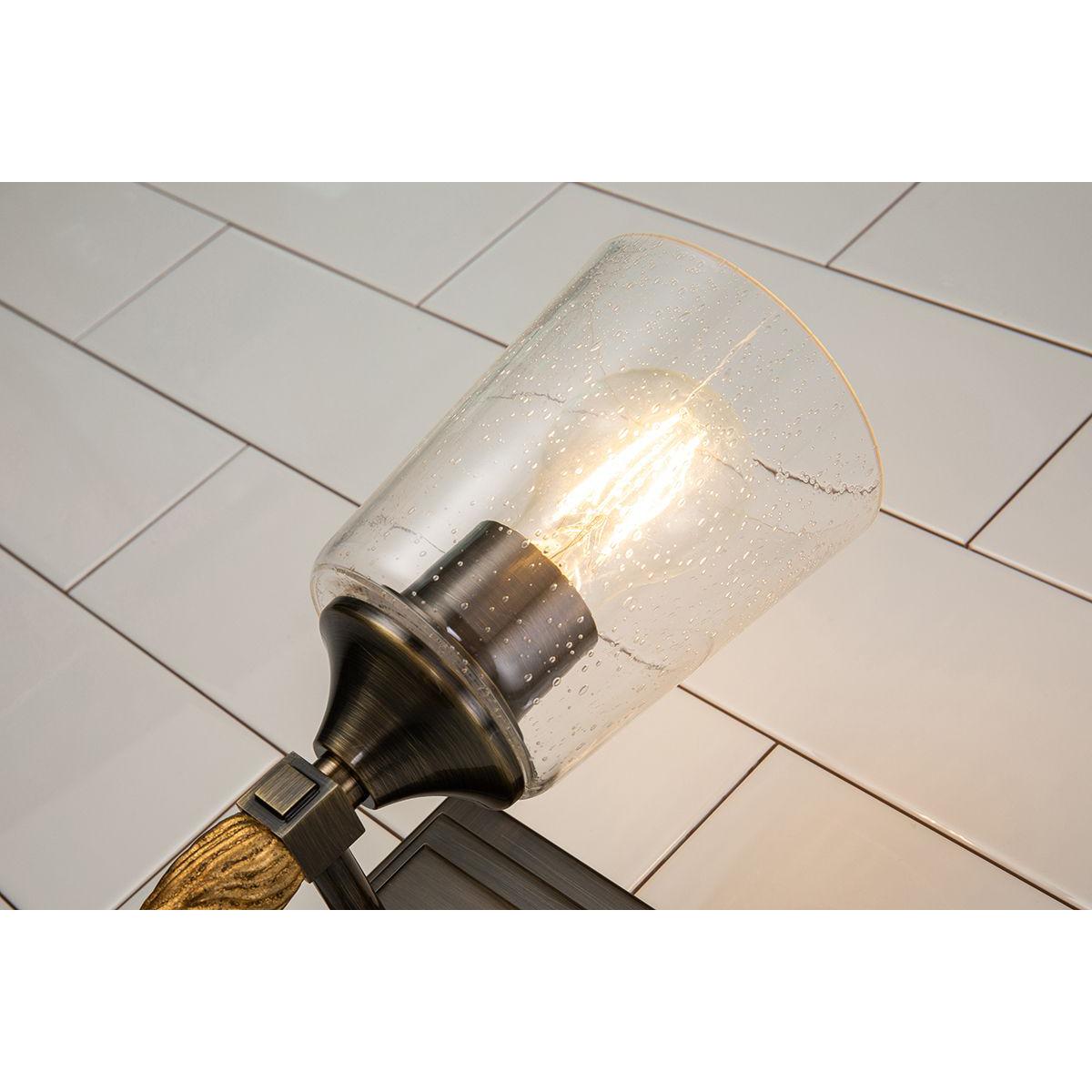 Lucas & McKearn Vetiver 1-Light Dark Bronze Wall Light With Acorn-Gold Accent