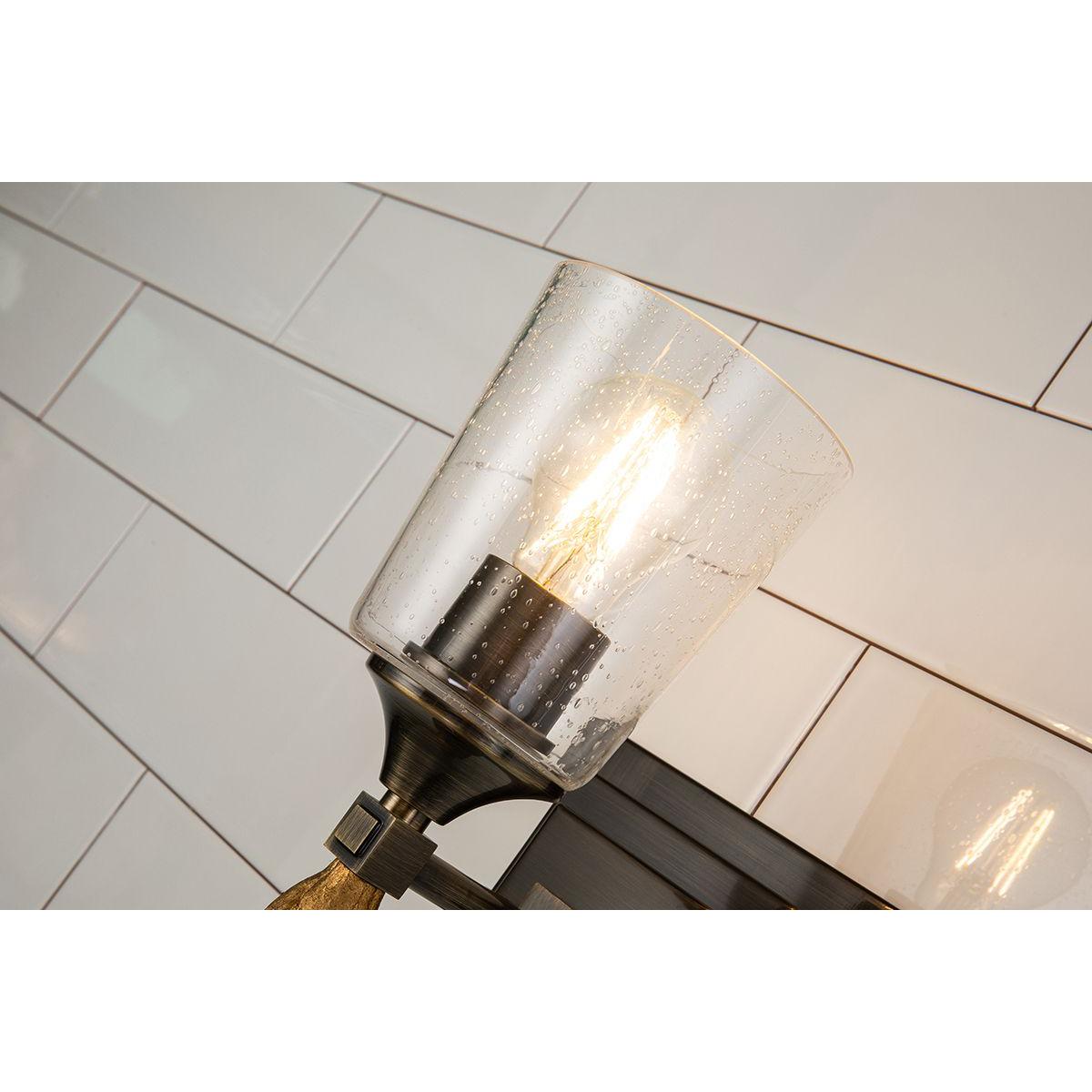 Lucas & McKearn Vetiver 1-Light Dark Bronze Wall Light With Flamed-Gold Accent