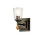Lucas & McKearn Vetiver 1-Light Dark Bronze Wall Light With Flamed-Gold Accent