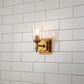 Lucas & McKearn Vetiver 1-Light Gold Leaf Wall Light With Acorn-Gold Accent