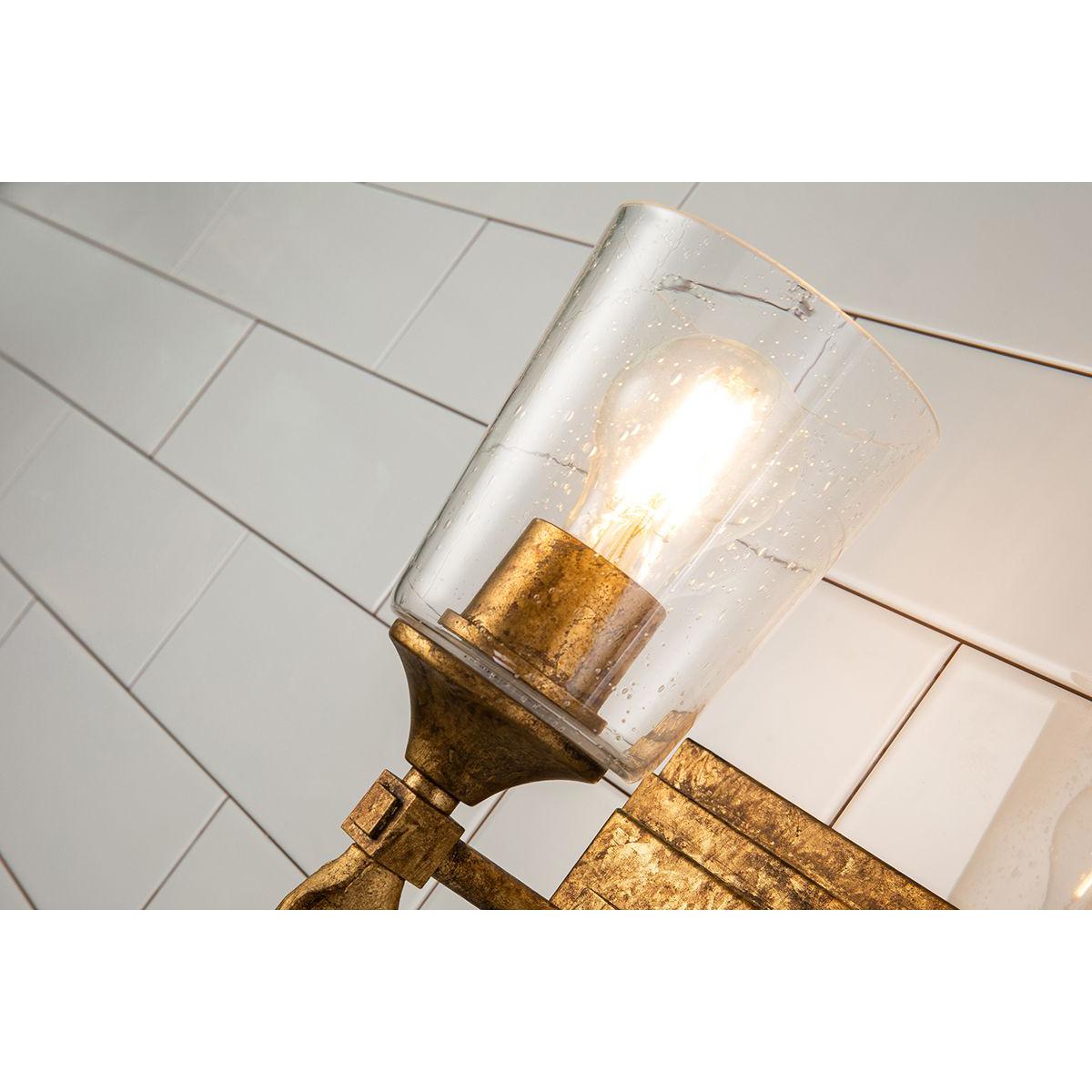 Lucas & McKearn Vetiver 1-Light Gold Leaf Wall Light With Flamed-Gold Accent