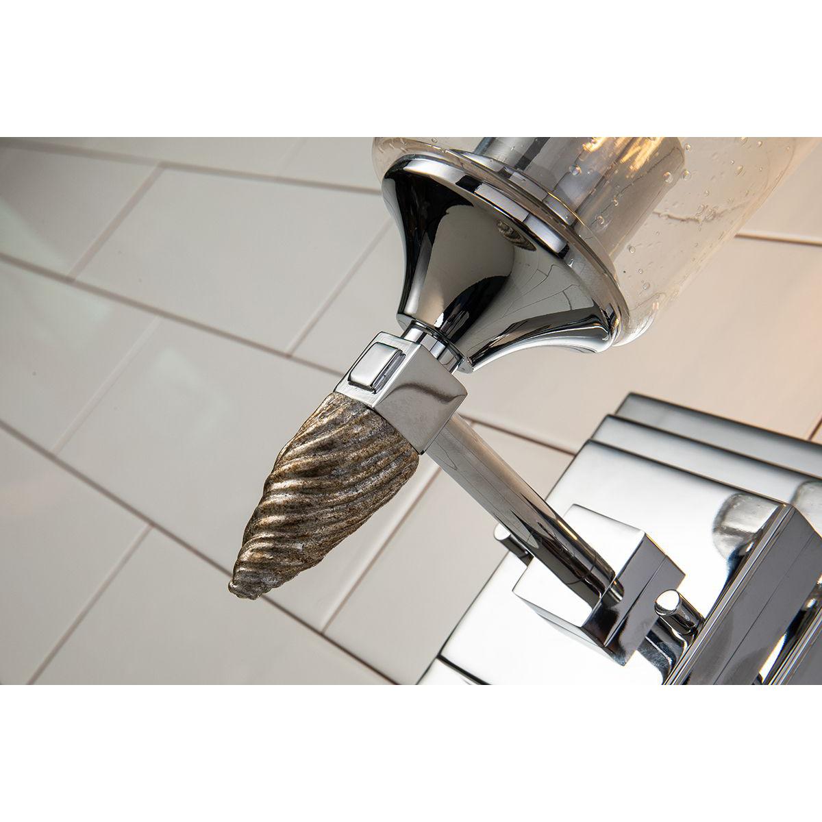 Lucas & McKearn Vetiver 1-Light Polished Chrome Wall Light With Acorn-Silver Accent
