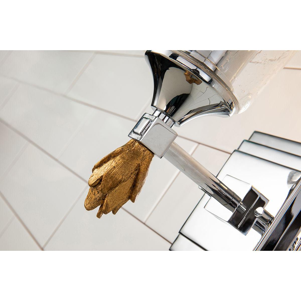 Lucas & McKearn Vetiver 1-Light Polished Chrome Wall Light With Flamed-Gold Accent