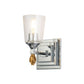 Lucas & McKearn Vetiver 1-Light Polished Chrome Wall Light With Flamed-Gold Accent