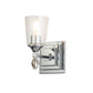 Lucas & McKearn Vetiver 1-Light Polished Chrome Wall Light With Flamed-Silver Accent