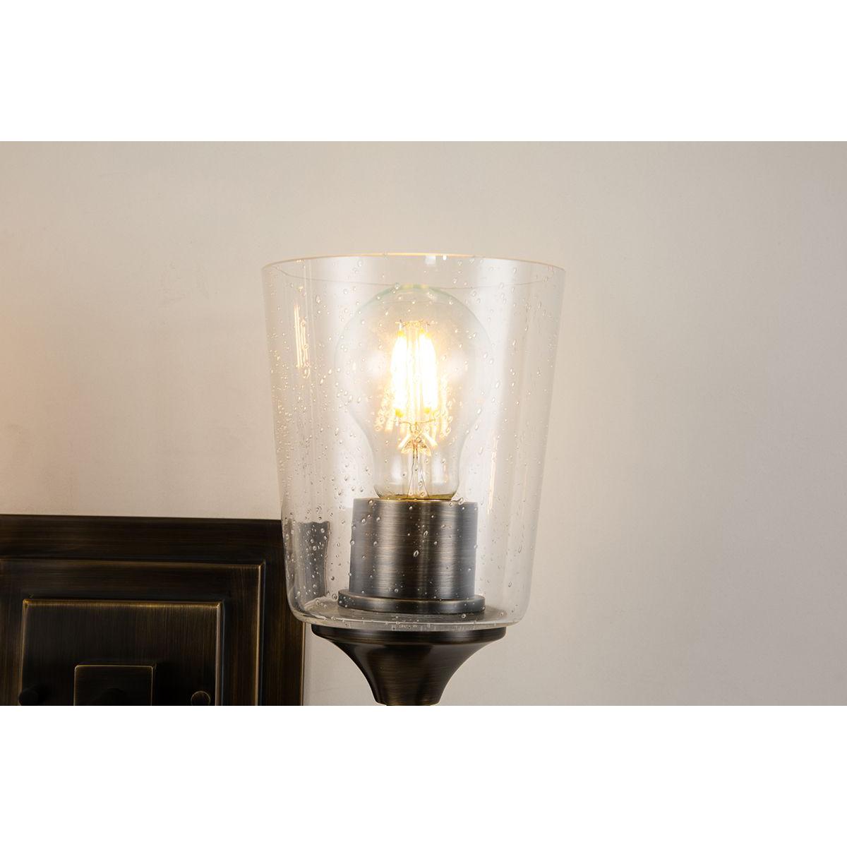 Lucas & McKearn Vetiver 2-Light Dark Bronze Wall Light With Flamed-Gold Accent