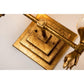 Lucas & McKearn Vetiver 2-Light Gold Leaf Wall Light With Flamed-Gold Accent