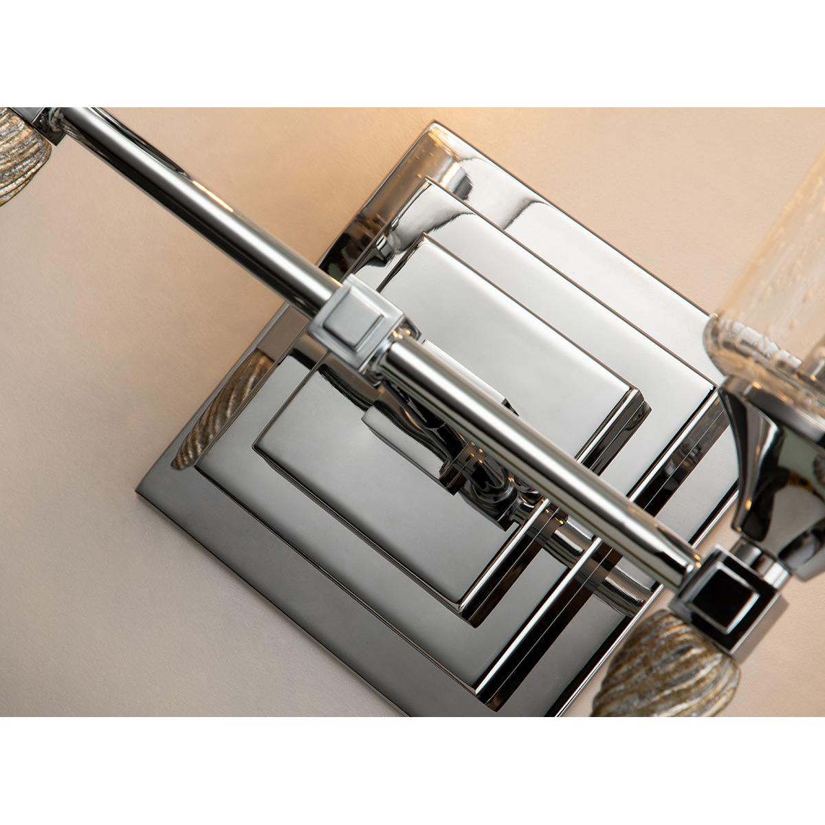 Lucas & McKearn Vetiver 2-Light Polished Chrome Wall Light With Acorn-Silver Accent