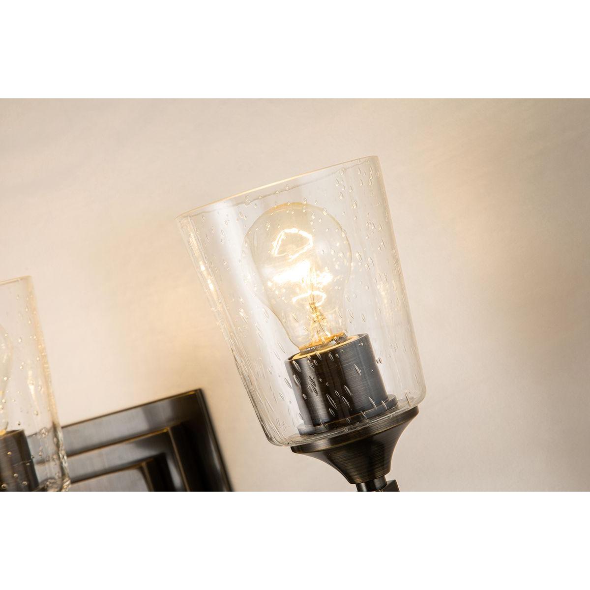 Lucas & McKearn Vetiver 3-Light Dark Bronze Wall Light With Acorn-Gold Accent