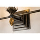 Lucas & McKearn Vetiver 3-Light Dark Bronze Wall Light With Flamed-Gold Accent