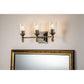 Lucas & McKearn Vetiver 3-Light Dark Bronze Wall Light With Flamed-Gold Accent