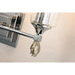 Lucas & McKearn Vetiver 3-Light Polished Chrome Wall Light With Flamed-Silver Accent