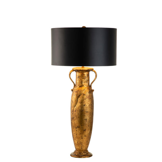 Lucas & McKearn Villere 40" Gold and Black Table Lamp With Drum-Shaped Shade
