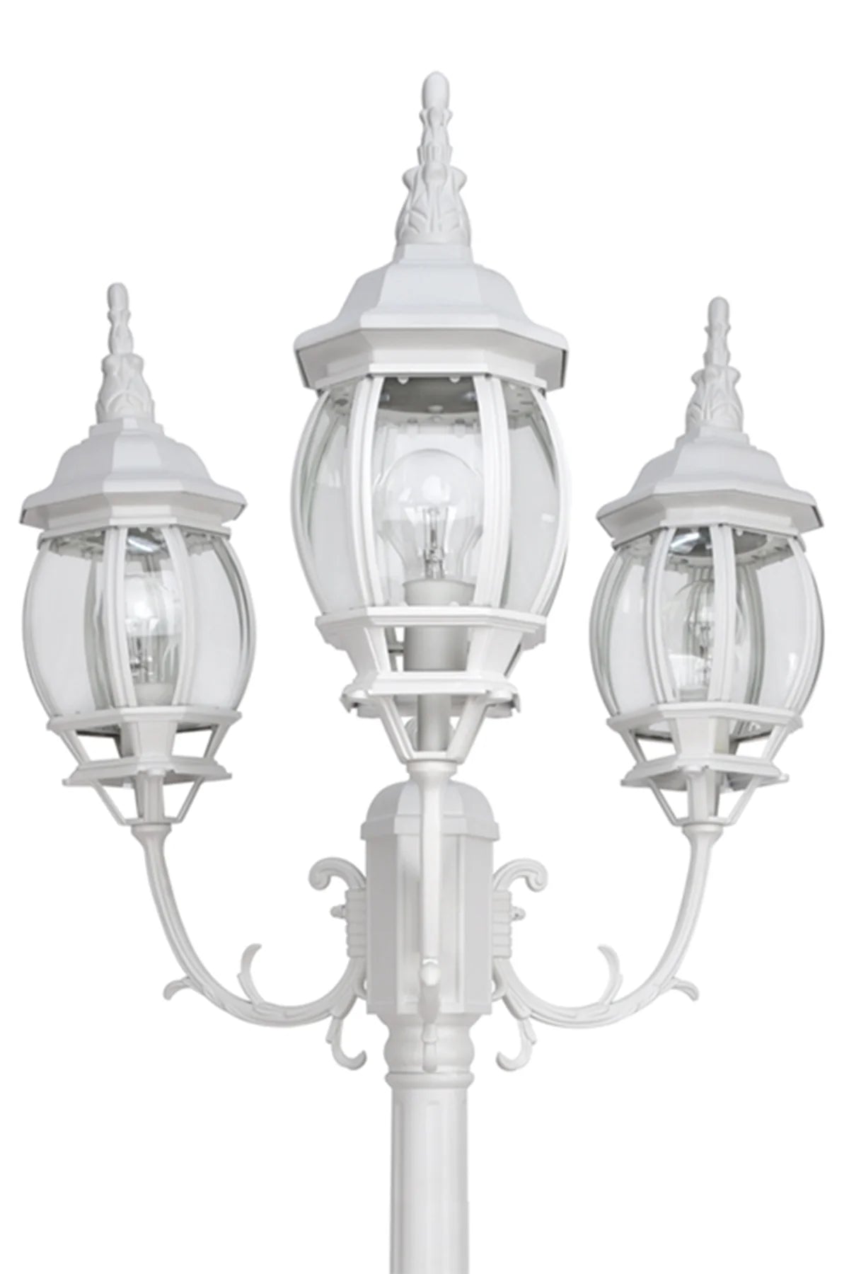 Lutec 3-Head White Outdoor Post Light - 7120314053