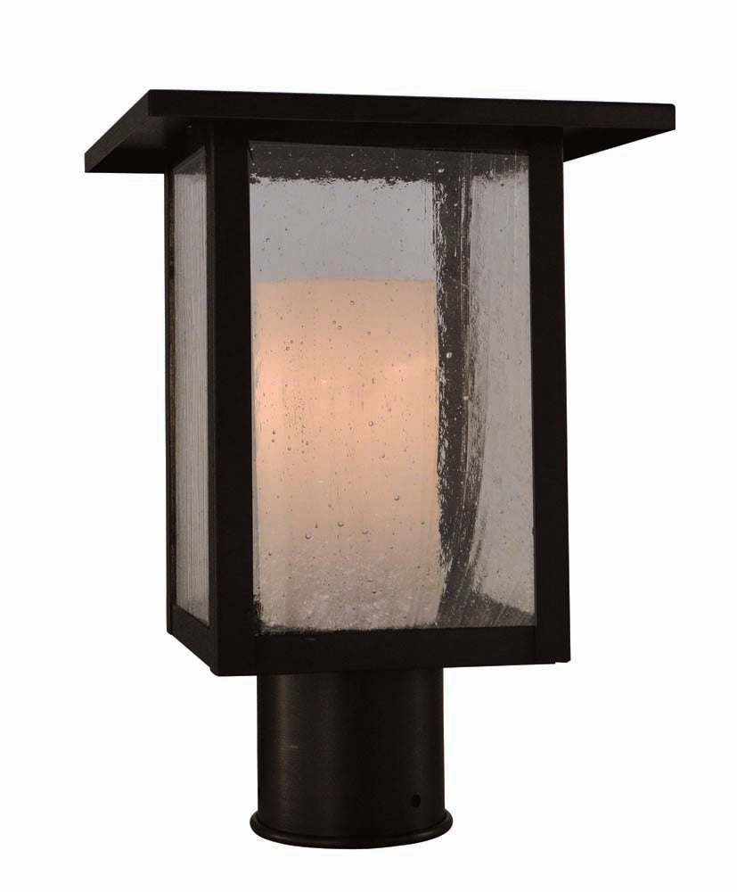 Arroyo Craftsman Meredith 8 1/2" Antique Brass High Post Mount With Aerolite Glass