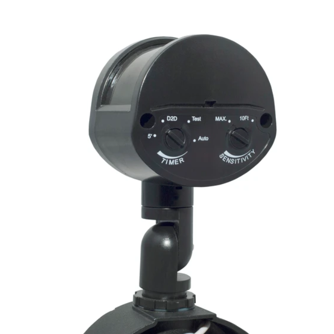 MW Lighting Twin Head Security Light Black with Motion Sensor